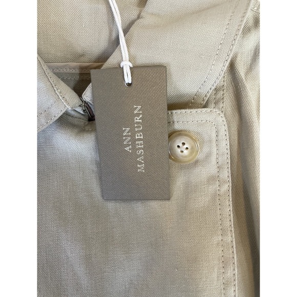 NWT Ann Mashburn Casey Peacoat Women's Large Khaki Stretch Cotolino Long Sleeve - Picture 3 of 8